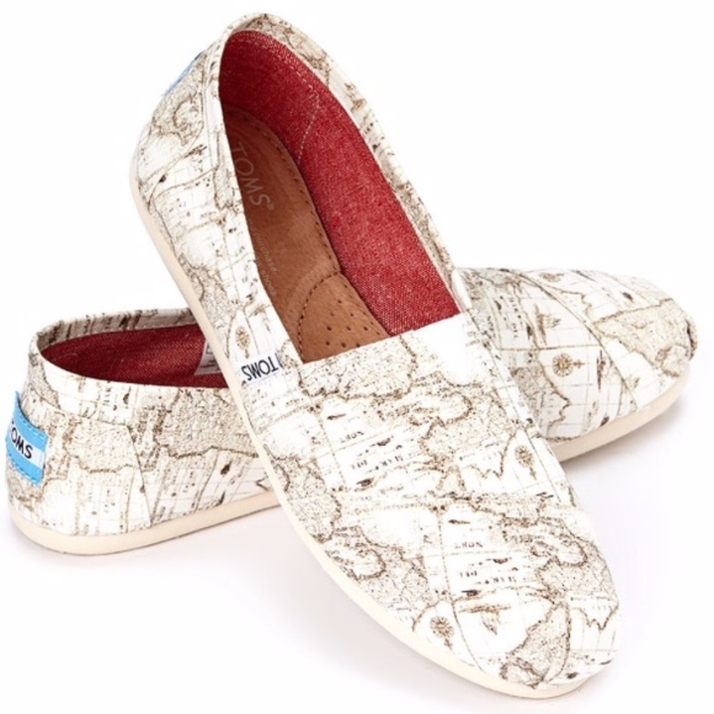 TOMS – Printed Classic Slip-On Shoe Maps Print